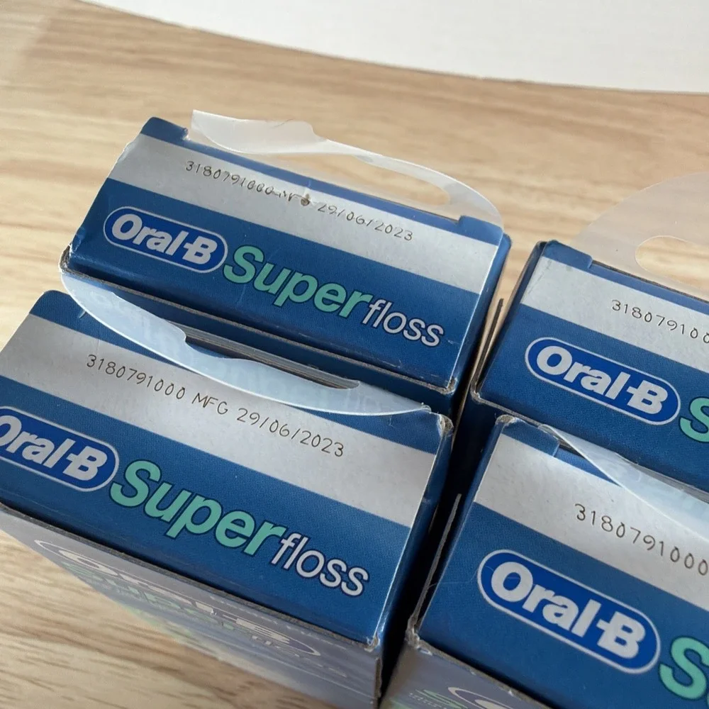 Oral-B Super Floss 50 Pre-Cut Dental Floss Strands Lot Of 5 Packs New Sealed